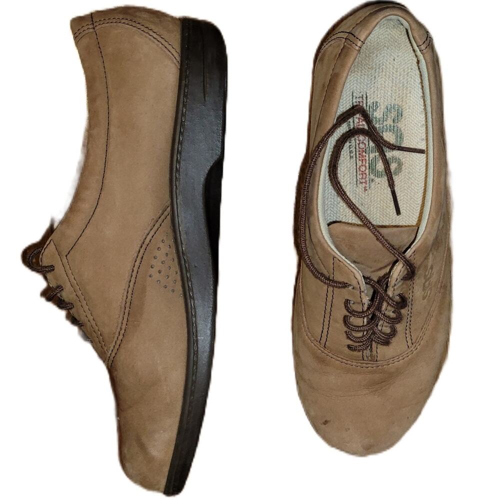 SAS Tripad Comfort, Women 8.5 | Brown Nubuck Leather Oxford Shoes